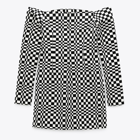 NEW! HP 🥳🥳🥳Zara Checkered Print Mini Dress - Picture 2 of 9